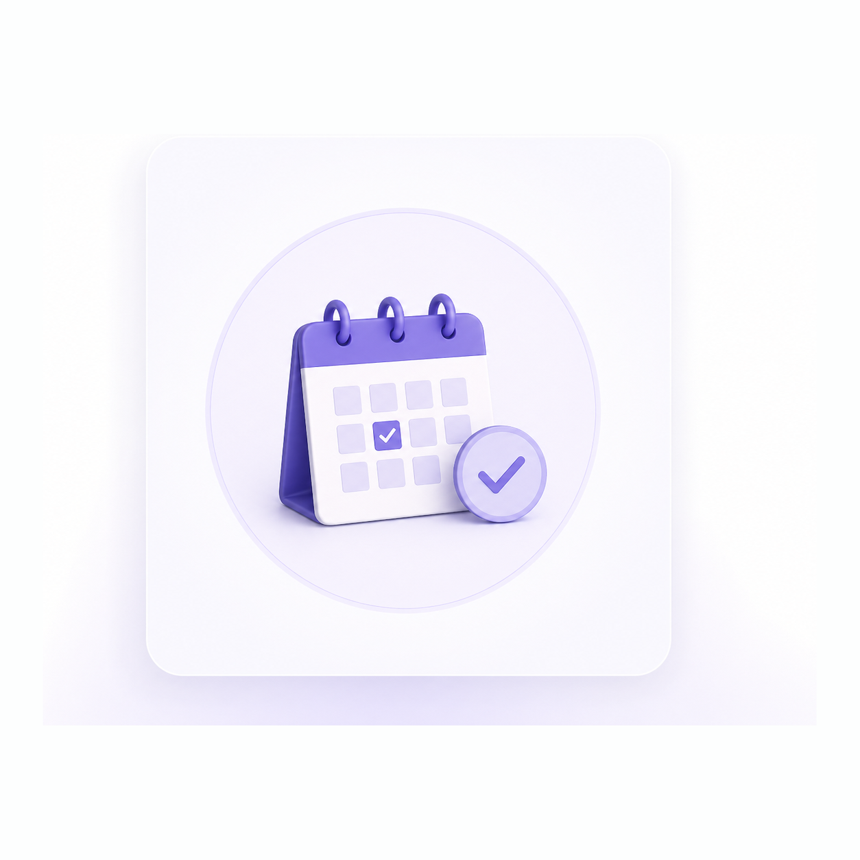 Ilustração 3D de calendário com check-in diário